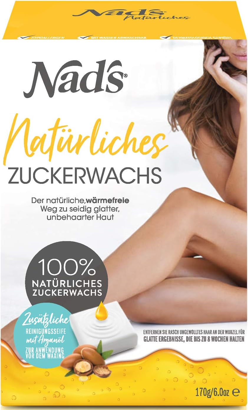 Nad's Sugar paste hair removal waxing set for face, body, back, legs, bikini area, arms, armpits, women and men