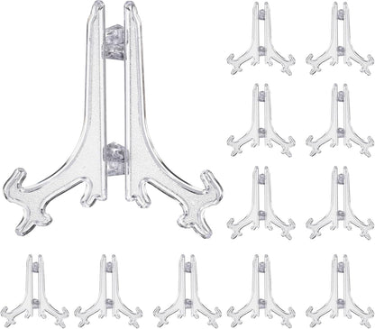 uxcell 4" Acrylic Plate Stands, 12Pcs Display Easels for Card Holders, Photo Frames