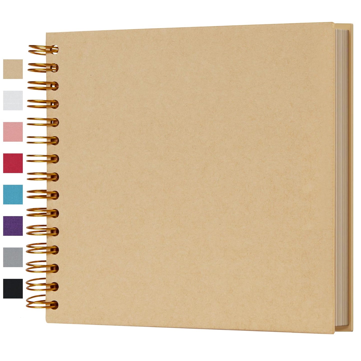 potricher 8 x 8 Inch DIY Scrapbook Photo Album 80 Pages Thick Kraft Blank Yellow Paper Memory Book for Wedding and Anniversary Family (Yellow, 8 Inch)
