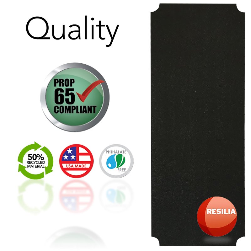 RESILIA Shelf Liner Set for Wire Shelving Rack – 4 Pack, 18 Inch Long x 48 Inch Wide, Black Plastic Vinyl Covers for Kitchen, Pantry, & Garage Racks, Made in The USA