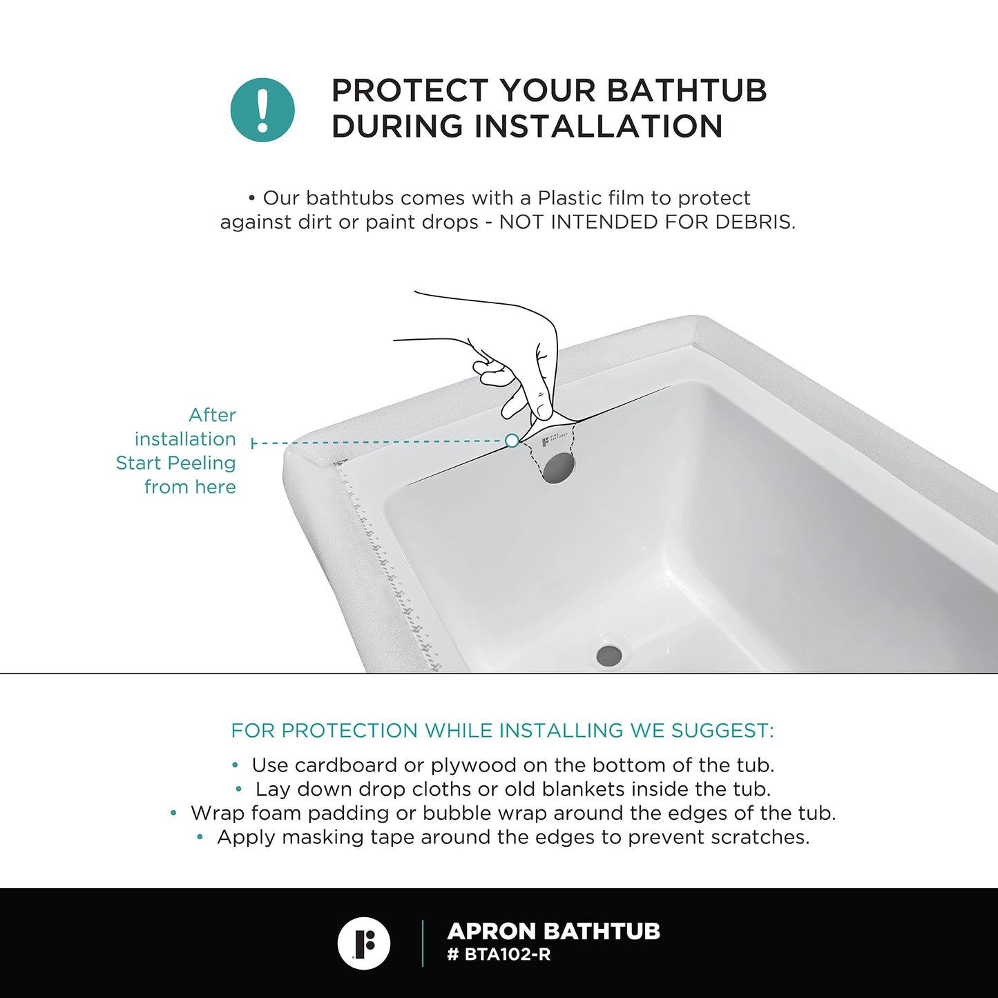 Fine Fixtures Acrylic, Fiberglass Alcove Soaking Bathtub with Integral Apron Front in Glossy White - Right Hand Drain, 60" x 32"