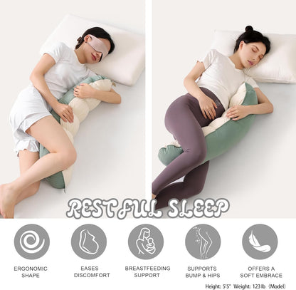 29.5") Peallow(Pat. Pend) Long Round Body Pillow for Adults, Bolster Pillow for Sleeping, Soft and Supportive Pillow