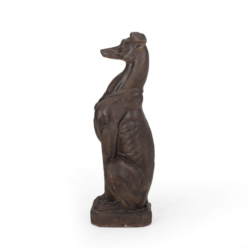 Brandbury Greyhound Dog Statue, Dark Brown
