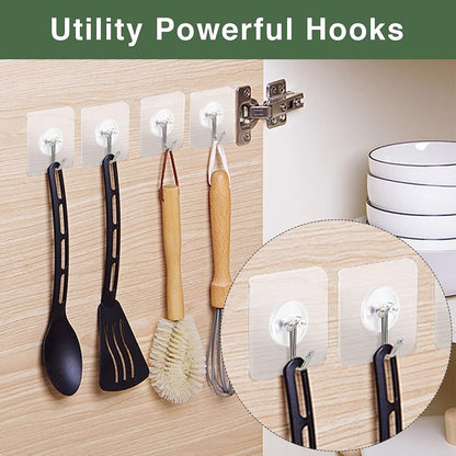 AROIC 58 Packs Adhesive Hooks for Hanging - Heavy Duty Self Adhesive Wall Hooks 20 lbs (Max)