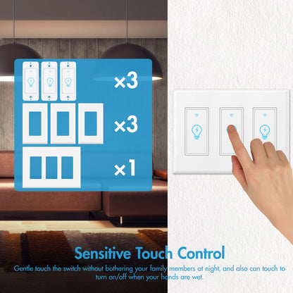 Smart Light Switch, Compatible with Alexa, Google Assistant, IFTTT, WiFi Light, Neutral Wire Required, Schedule Setting APP Remote Control, ETL, No Hub Required (Smart Switch 2pack)