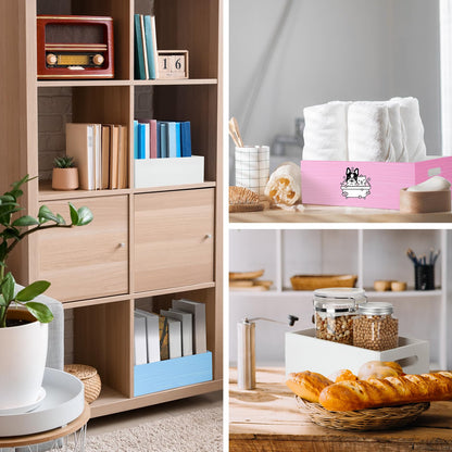Yetene Set of 6 Wood Storage Boxes with Handles Wooden Nesting Crates Rustic Farmhouse Storage Container for DIY Crafts Party Home Table Decoration Display(White)