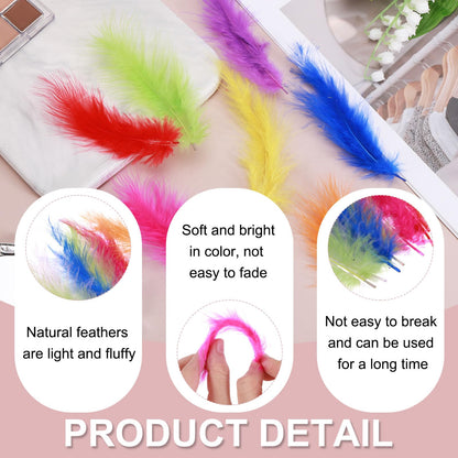 PATIKIL 200 Pack Fluffy Turkey Marabou Feathers,4-6 Inches Golden Natural Turkey Feathers for Crafting Dream Catcher Fringe Trim Fly Tying Party Decorations