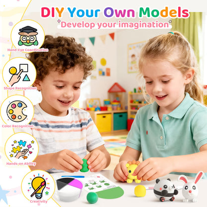 Air Dry Clay for Kids: Modeling Clay Animals DIY 10 PCS Blind Box Craft, Non-Stick Safe Air Dry Clay Kit with Sculpting Tools Mystery Box Gift for Girls Boys 3 4 5 6 7 8 9 Years Old