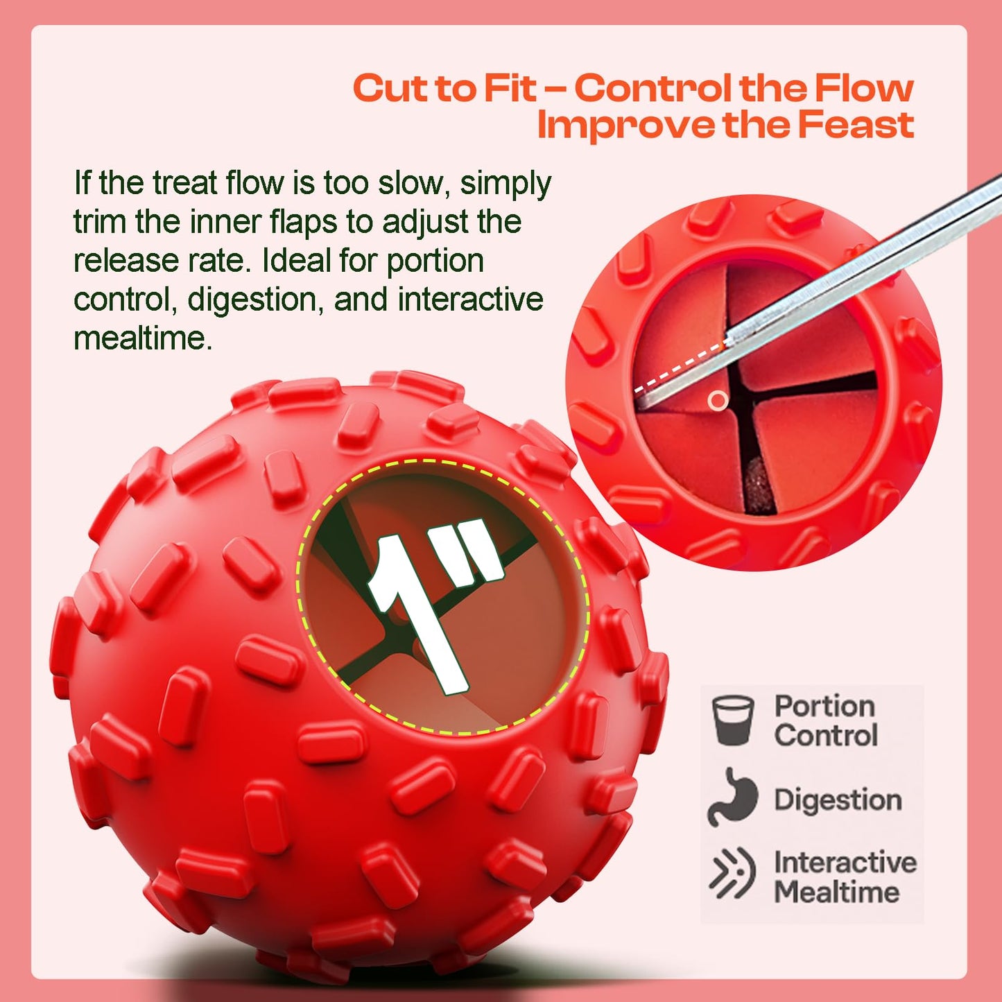 ZHIERDE Treat Dispensing Dog Toys - Interactive Cognitive Dog Treat Toy,Puzzle Ball for Puppies & Small Dogs,Promotes Slow Eating, Reduces Stress,Perfect for Fetch,Chewing & Training