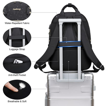kadilong Knitting Bag Crochet Backpack for Crocheters,Yarn Organizer Storage for Knitters Travel,Large Capacity Crochet Bag Yarn Storage Tote Bag with USB Port Knitting Gifts for Women