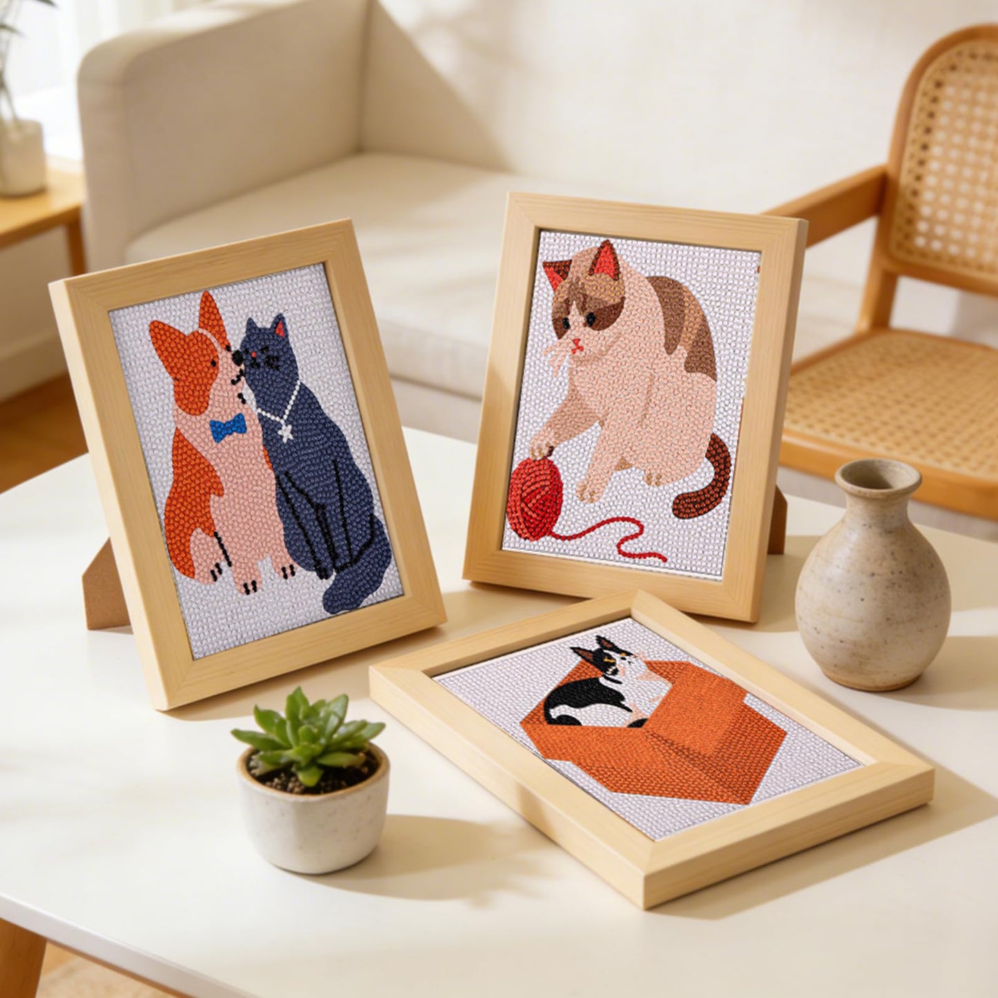 Caydo 12 Pack Small Animal Themed Diamond Painting Kits for Adults Full Drill 5D DIY Paint Gem Art A Relaxing Craft for Home Wall Decor(6inch)