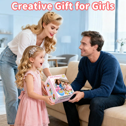 TANAVE Flower Making Kit for Kids,Diy Flower Bouquet Kit,Fabric Flower Bouquets Toys Upgraded,Flower Crafts/Flower Maker for Kids Birthday Gifts for Ages 3 4 5 6 7 8 9 10 11 12 Year Old Girls (126pcs)