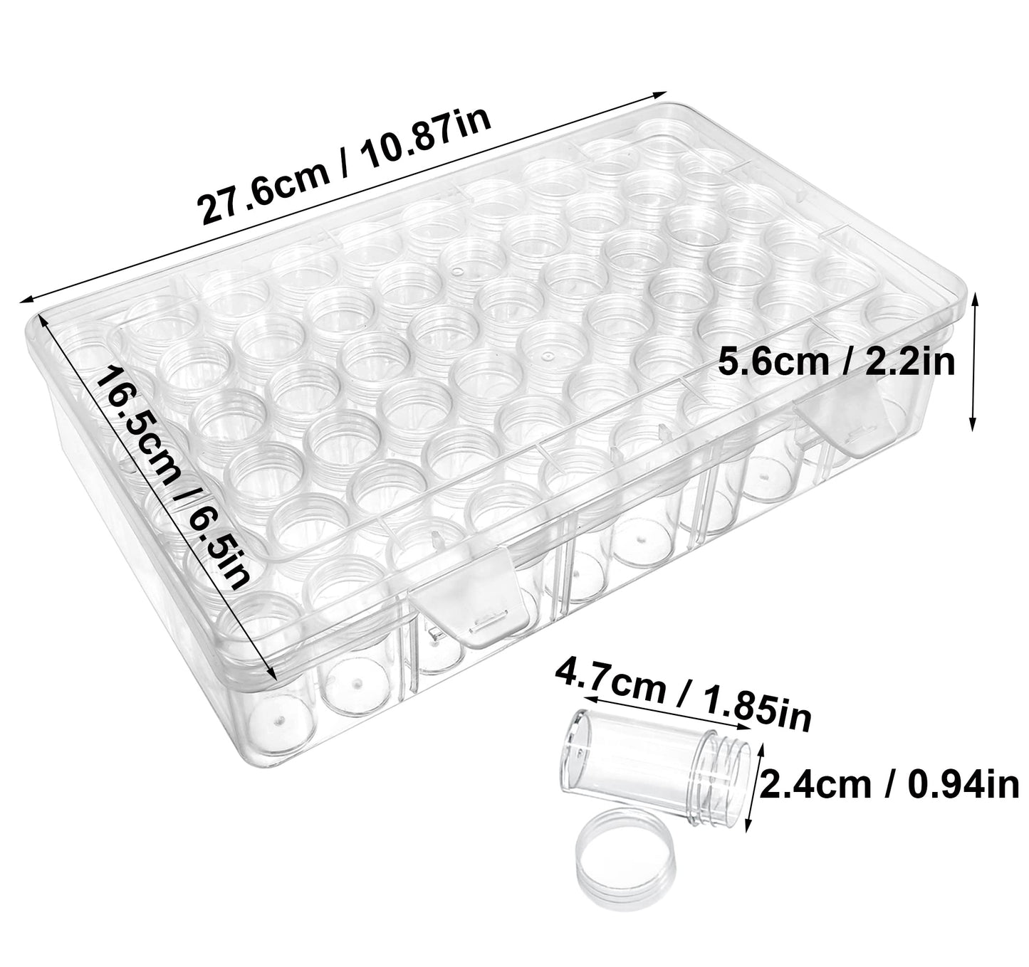 Notgia 2packs 60 Grids Bead Organizer and Storage Diamond Painting Containers Portable Plastic Case Box Arts Crafts Storage for Seeds Beads Sewing Cosmetic Nail Glitter Powder Small Parts Rhinestones