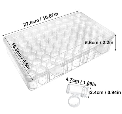 Notgia 2packs 60 Grids Bead Organizer and Storage Diamond Painting Containers Portable Plastic Case Box Arts Crafts Storage for Seeds Beads Sewing Cosmetic Nail Glitter Powder Small Parts Rhinestones
