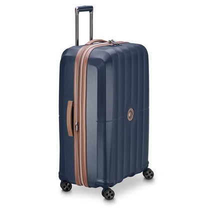 DELSEY PARIS Carrousel Hardside Expandable Luggage with Spinner Wheels, Navy, Checked-Large 28 Inch
