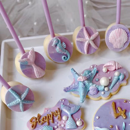 Starfish Silicone Fondant Mold, Marine Theme Cake Molds for Sugar Cake Decorating, Cupcake Topper