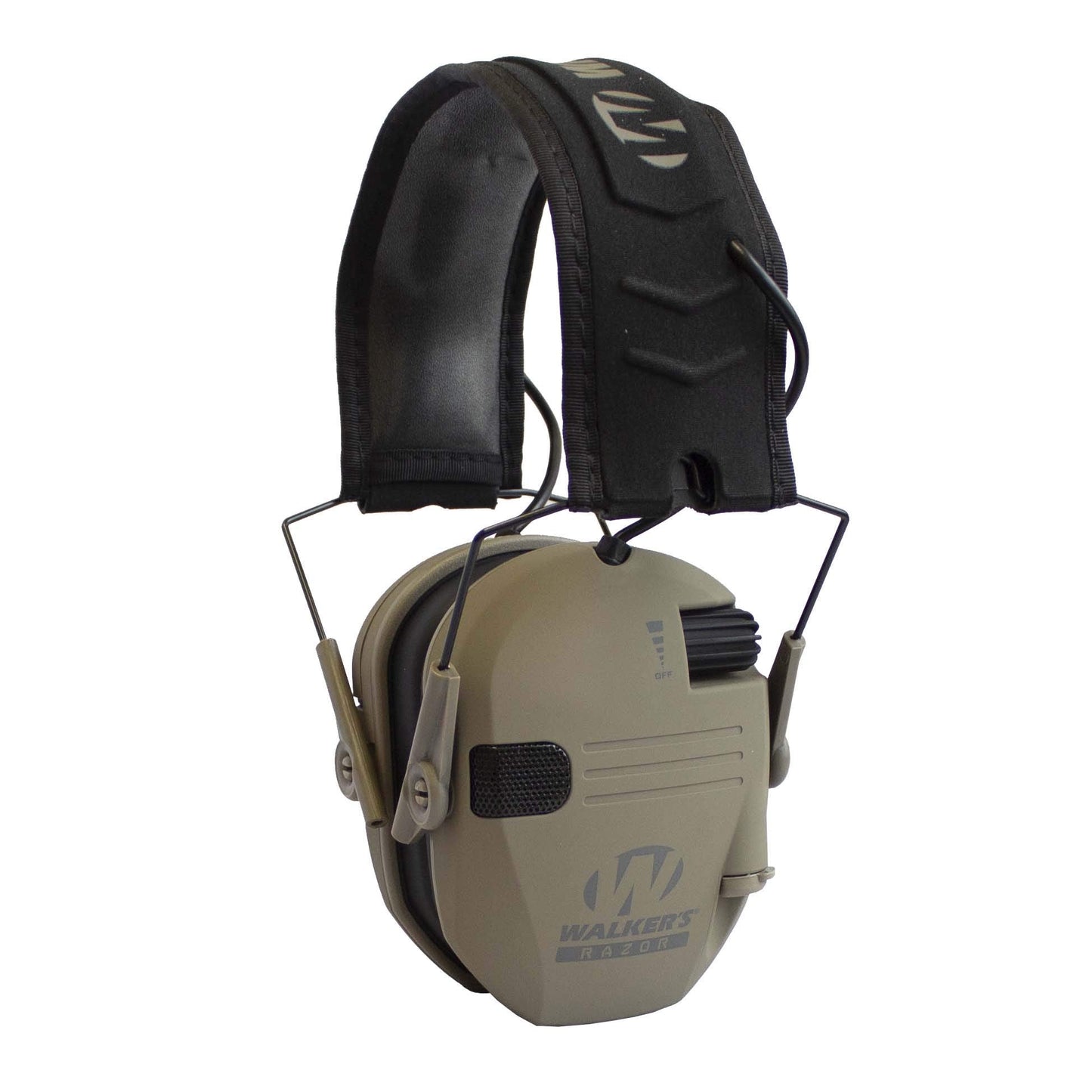 Walker's Razor Slim Shooter Dark Earth Electronic Hunting Folding Hearing Protection Earmuffs w/ 23dB Noise Reduction & Black Shockproof Carrying Case