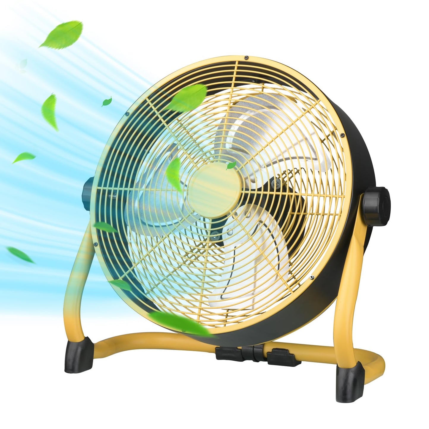 TrendGear 12 Inch High Velocity Floor Fan, Heavy Duty Metal Industrial Fans with 3 Speeds, Portable Fan with Adjustable 360° Head Tilt