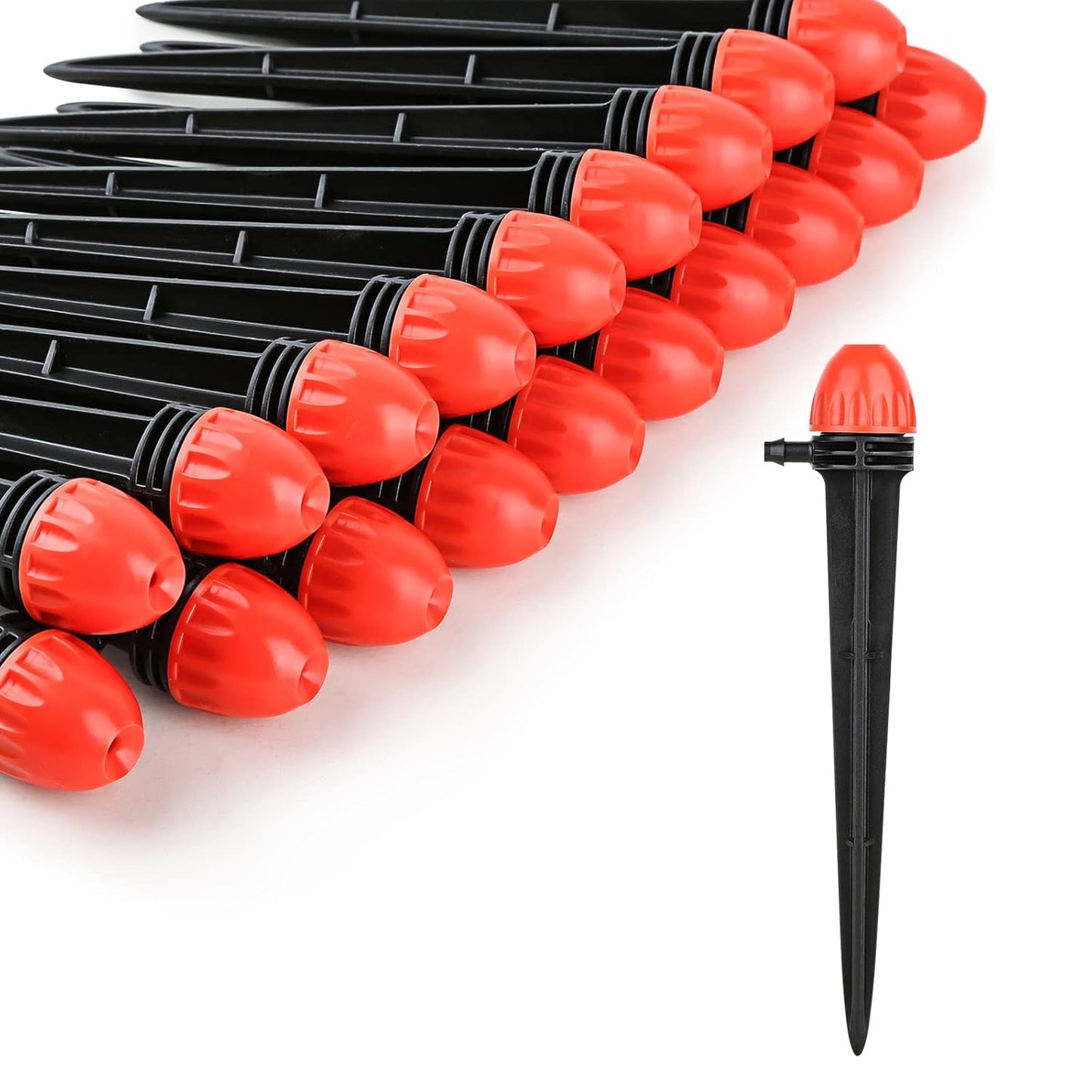 Yulaiyoen 1/4" Drip Irrigation Emitters, 30 Pack Automatic Spray Emitters, 360 Degree Drip Irrigation Parts