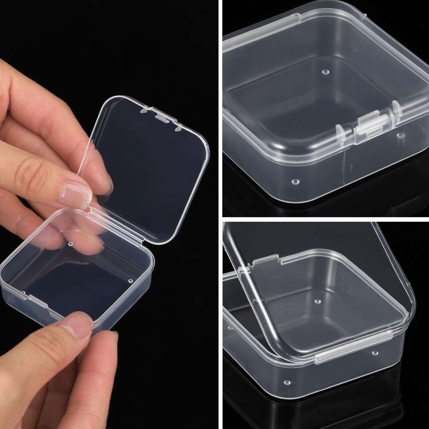 120 Pcs Clear Plastic Beads Storage Containers Box Mini Sizes Rectangular Boxes Small Empty Organizer for Collecting Small Items, Jewelry, Hardware, Arts Crafts Accessories