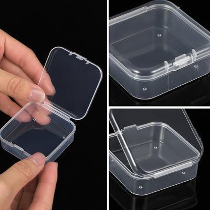 120 Pcs Clear Plastic Beads Storage Containers Box Mini Sizes Rectangular Boxes Small Empty Organizer for Collecting Small Items, Jewelry, Hardware, Arts Crafts Accessories