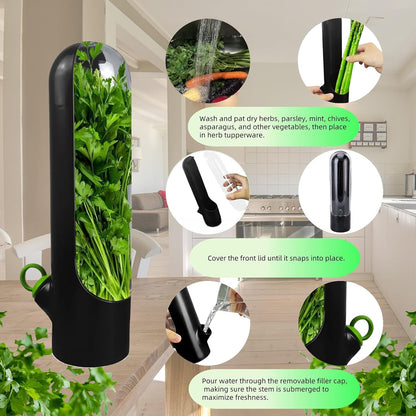 HAPSAON 2-3 Herb Saver for Refrigerator, Herb Keeper for Containers for Refrigerator Keeper for Herb Storage Containers