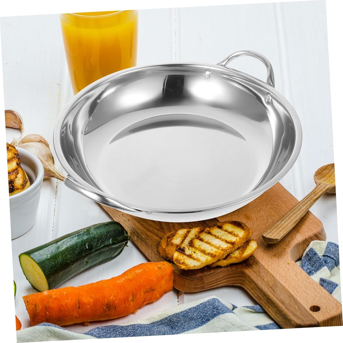 Stainless Steel Griddle Cookware, Small Pots for Cooking, Ramen Pot, Large Cooking Pan, Steel Wok, Stock Pot