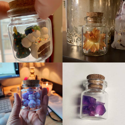 50ml / 1.69 oz. 10pcs Mini Glass Bottles with Cork, Small Glass Jars, Potion Bottles, Glass Vials, Message in a Bottle, Spell Jars with Cork Lids for Display Party Favors DIY Decoration Wedding Gift