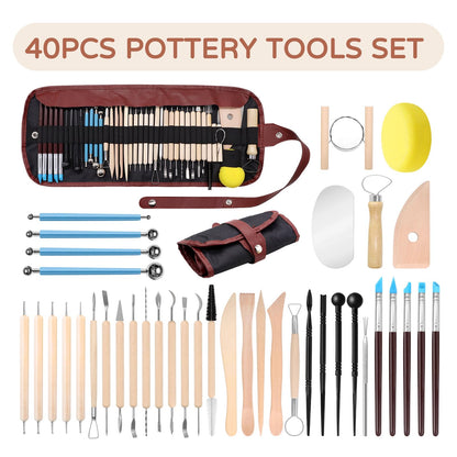 10LBs Natural Air Dry Clay Bulk, VIBRATITE All-Purpose Modeling Sculpting Pottery Clay with 40Pcs Pottery Tools Kit for Beginners and Professional (White)