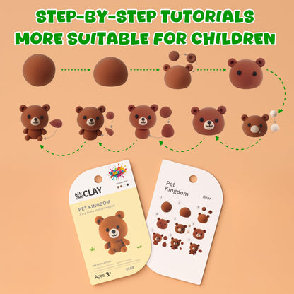 Air Dry Clay for Kids - 6 Animal Themed Modeling Clay Kit, Model Magic Clay with Sculpting Tools and Tutorials, Ultra Light & Soft, Non-Toxic & Safe, DIY Arts and Crafts School Projects for Kids