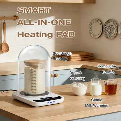 Sourdough Starter Warmer with Dome, Bread Starter Warmer with Precise 1°F Sourdough Temperature Control (70-100°F), Sourdough Warming Mat for Home Baking, 12-Hour Timer Sourdough Starter Warmer Mat