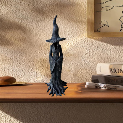 PMDYBY Resin Tabletop Gothic Decor Witch Statue, Retro/Modern Style Decor, Bookshelf/Desktop Decoration and Has A Cool Mystic Look 7.5 Inch