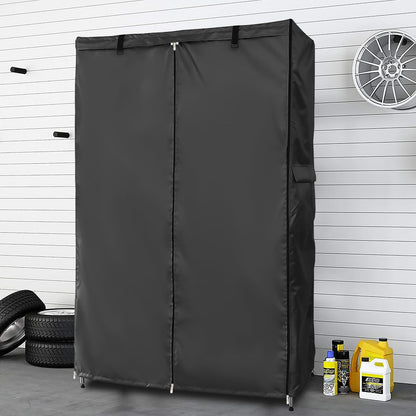 Dalema Wire Rack Covers,Heavy Duty 600D Dustproof Waterproof Storage Rack Covers for Metal Shelves,Storage Shelf Cover with Zipper for Wire Shlef,48''W x 24''D x 71''H,Black with Clear Front