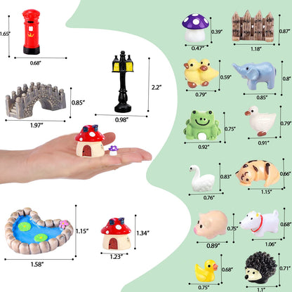 CHAKANLX 123 Pcs Fairy Garden Accessories Outdoor, Miniature Figurines, Decorations, Kit for Terrarium Supplies DIY Craft Decor