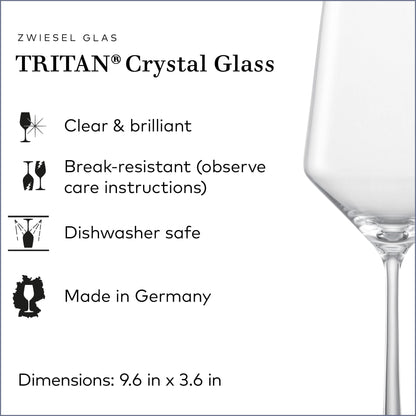 ZWIESEL GLAS Pure Cabernet Red Wine Glass (Set of 4), Graceful Wine Glasses for Red Wine, Dishwasher-Safe Tritan Crystal Glasses, Made in Germany (19 Ounce)
