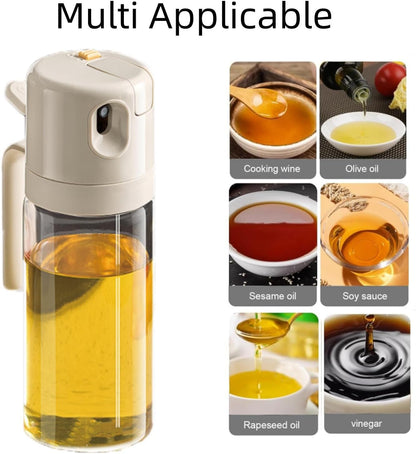 Oil Dispenser Bottle for Kitchen, 2 in 1 Oil Sprayer & Dispenser, 18.5 OZ Olive Oil Bottle