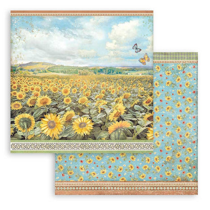 Stamperia Scrapbooking Pad 10 Sheets 12 x 12 Inches - Sunflower Art
