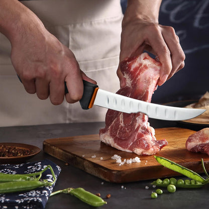 Golden Bird Professional Boning Knife - 6 Inch Stainless Steel Fillet for Meat Cutting, Multifunction Butcher, Granton Edge Breaking, Razor Sharp Chef Knife, Gifts for Men Women