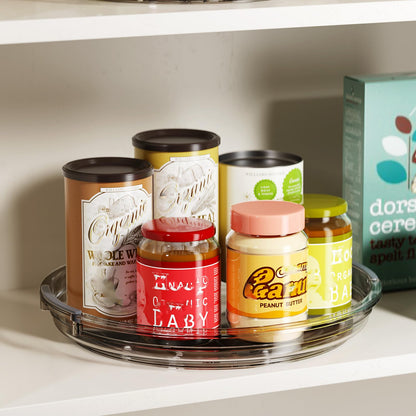 LAMU 3 Pack Lazy Susan Organizer Turntable for Cabinet, Rotating Condiment Organizer for Kitchen Pantry Organizers and Storage, Table Top, Fridge, Countertop, Spice Organization, 9.25'' 10.6'' 12''