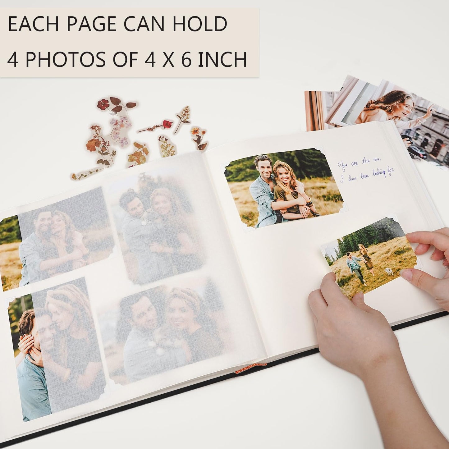Vienrose Premium Scrapbook Photo Album with Writing Space 12"x12", DIY Scrapbook Album with 60 Pages, Large Photo Book for Baby Family Travel Vacation, Valentine Gift Black