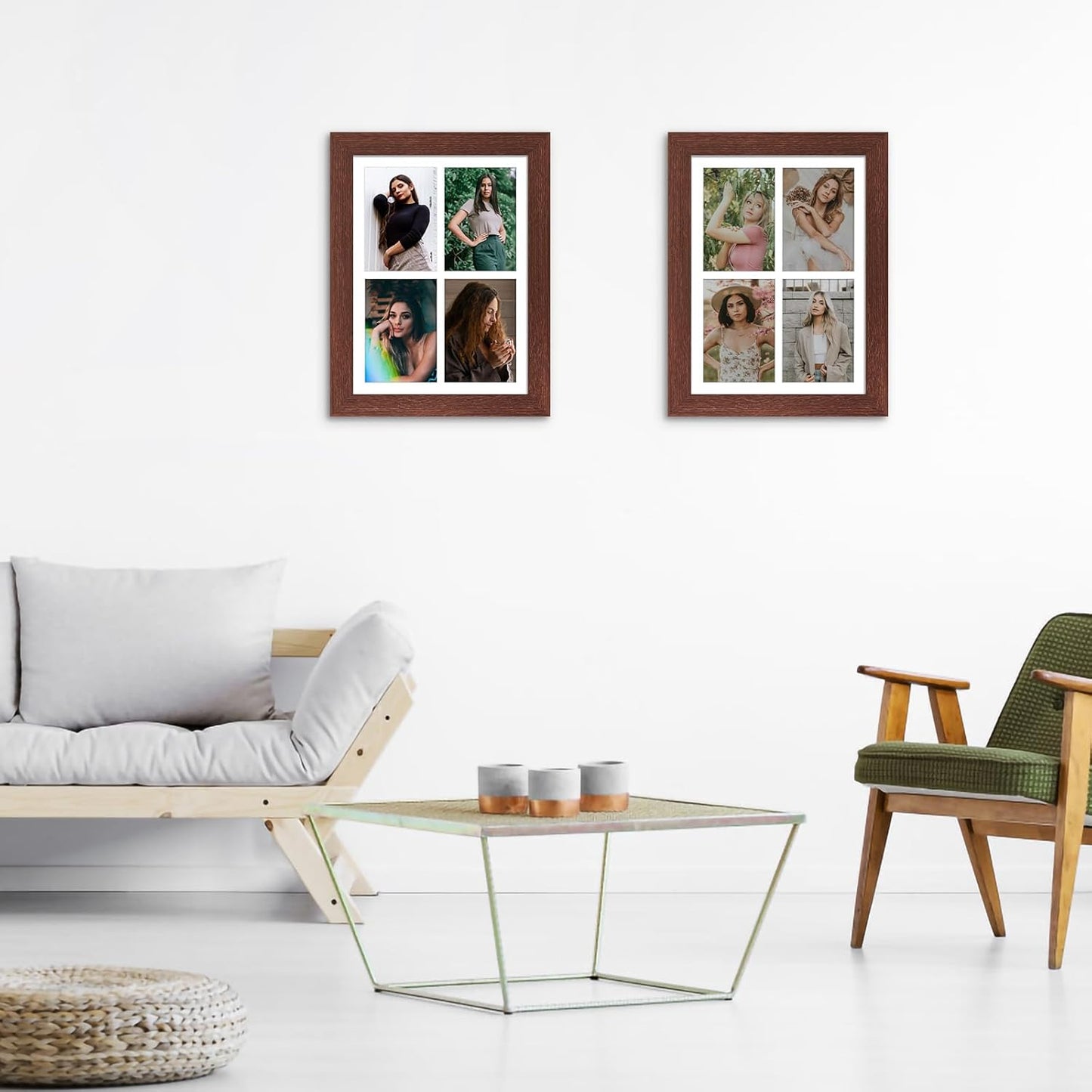 11x15 4 5x7 Picture Frame Display opening Picture Frame Collage,Multi Photo Frame with Mat,Plexiglass,Horizontal