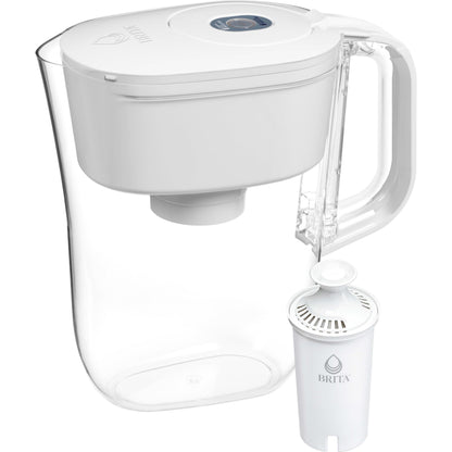 Brita Small 6 Cup Denali Water Filter Pitcher with 1 Brita Standard Filter, Made Without BPA, Bright White
