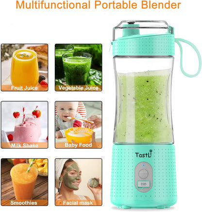 Portable Blender, Mini Blender for Smoothies, Juice and Shakes, USB Rechargeable, Cordless (Sky Blue)