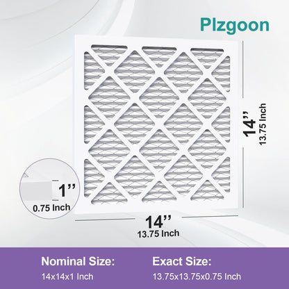 MERV 11 14x14x1 Air Filter - 6 Pack Pleated HVAC Filters for A/C & Furnace Systems | MPR 1000