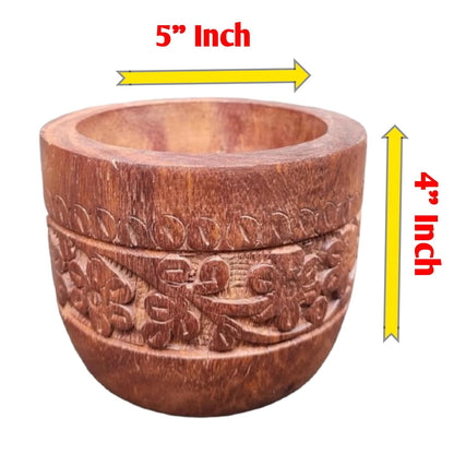 Acacia Wooden Mortar and Pestle Set, Kitchen Tool for Grinding Garlic, Mustard, Black Pepper, Herbs, and Spices