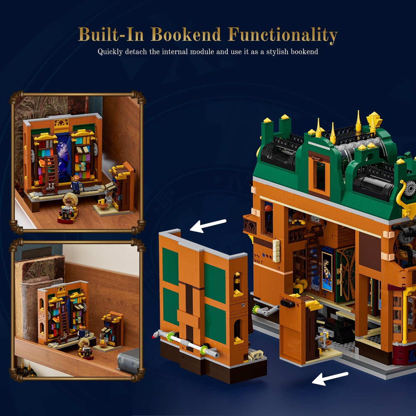Lumibricks Steampunk Time-Rift Library Lighting Building-Bricks Set, 3187 Pcs Modular Building from Chrono Custodians Collection Display Set for Adults and Steampunk Lovers