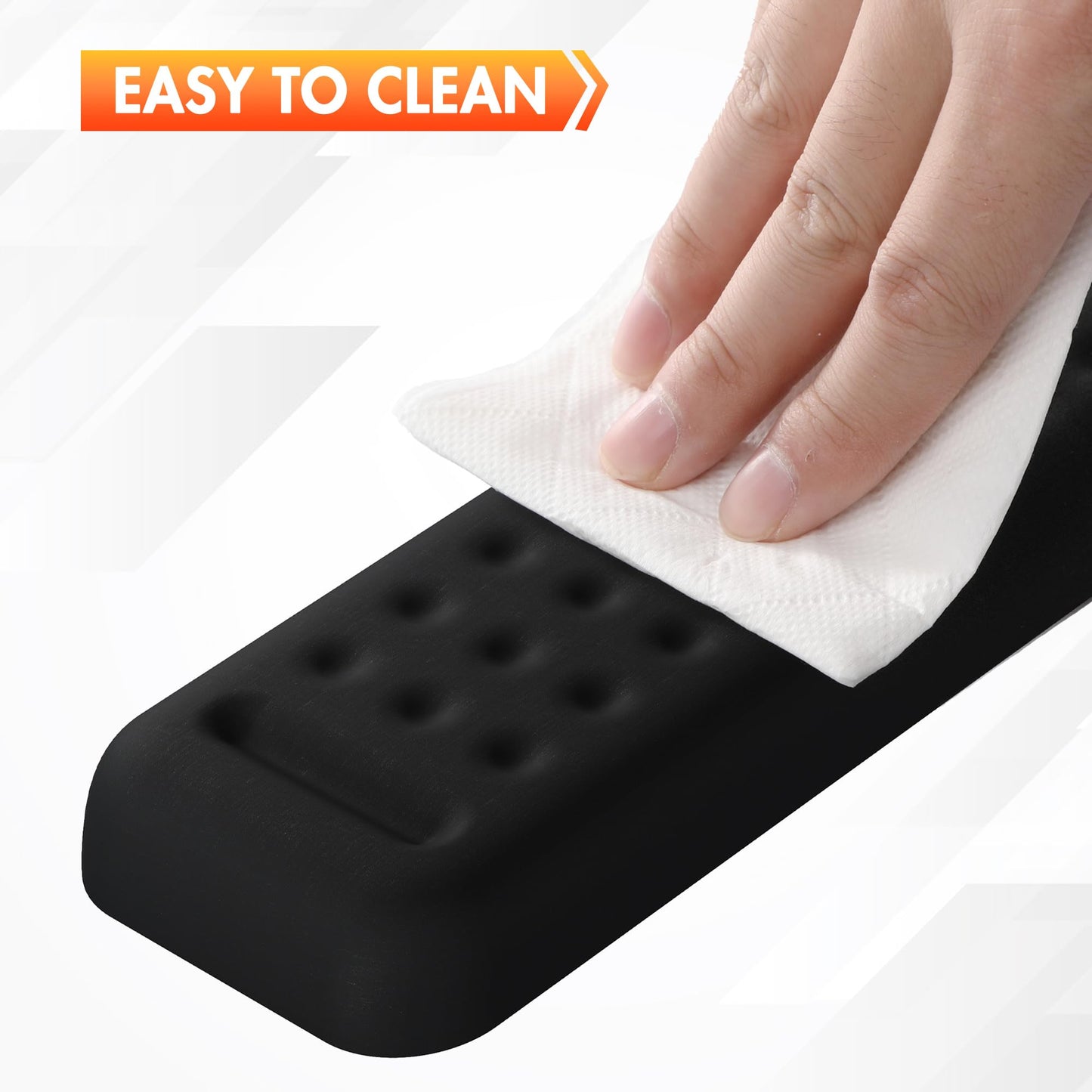 Keyboard Wrist Rest - 17 3/8 in Wrist Rest for Computer and Laptop with Massage Dots, Memory Foam Wrist Pad for Keyboard with Non-Slip PU Base for Ergonomic Wrist Support.