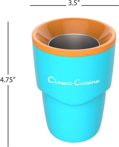 Frozen Slushy Maker Machine - Single Serving Treat Cup for Homemade Slushies, Milkshakes, Smoothies, Sorbets
