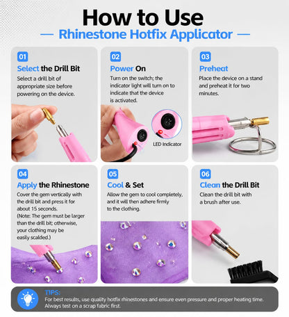 Hotfix Applicator Bedazzler Kit with Rhinestones 8500 Pcs,Rhinestone Setter for Clothes Clothing Fabric Crafts, AB Crystal, Clear, 3 Gems Sizes,Bedazzling Kit Crystals Rhinestone Applicator Tool