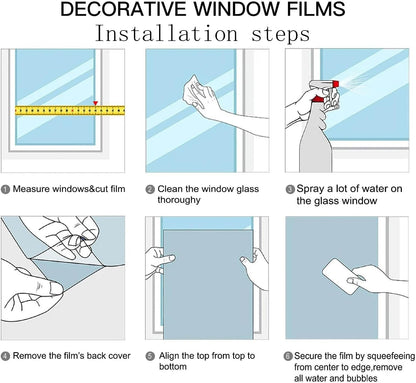 Window Privacy Film, Crow Stained Glass Window Film, Frosted Glass Cling, Heat Blocking Static Cling, 17.7"x39.5"